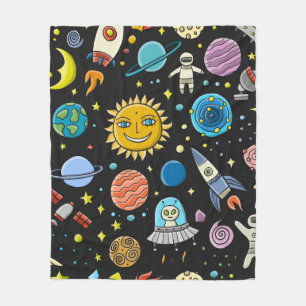 Space Background. Planets of the solar system. Roc Fleece Blanket