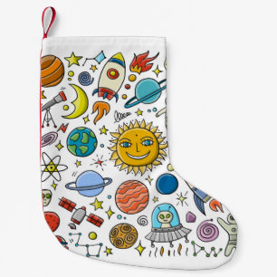 Space Background. Planets of the solar system. Roc Small Christmas Stocking