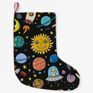 Space Background. Planets of the solar system. Roc Small Christmas Stocking
