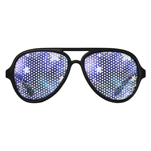 Space Background with Stars Aviator Sunglasses (Front)