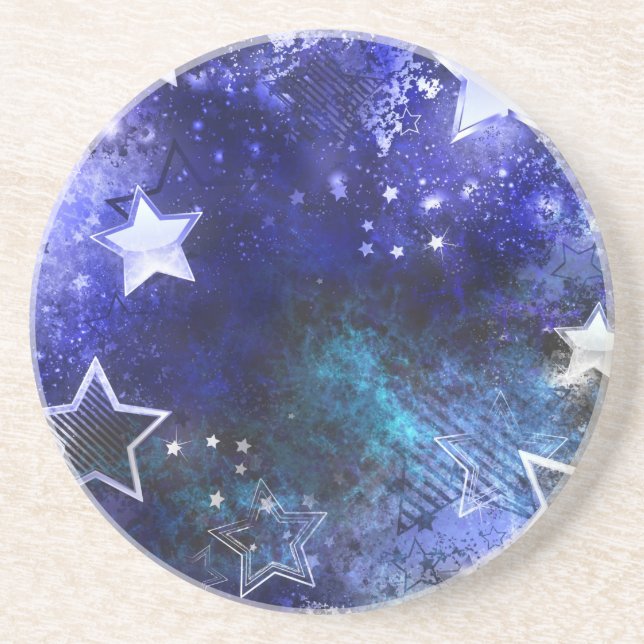 Space Background with Stars Coaster (Front)
