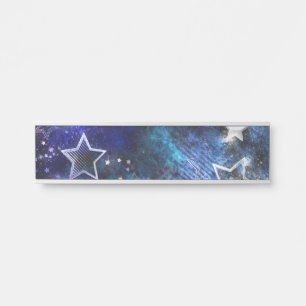 Space Background with Stars Door Sign