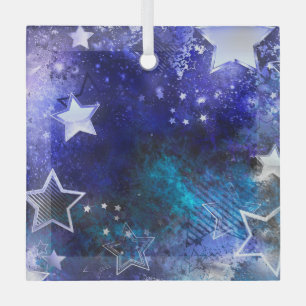 Space Background with Stars Glass Tree Decoration