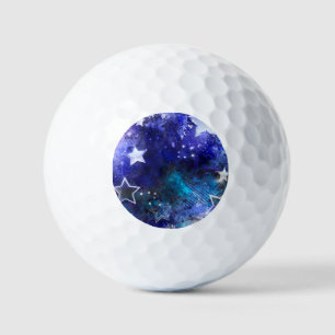 Space Background with Stars Golf Balls