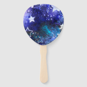 Space Background with Stars Hand Fan