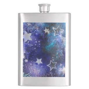 Space Background with Stars Hip Flask