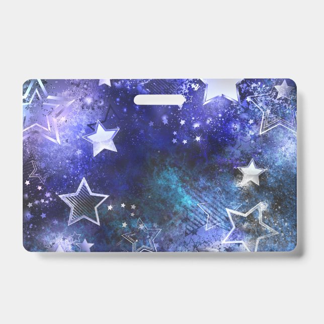 Space Background with Stars ID Badge (Front)