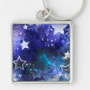 Space Background with Stars Key Ring