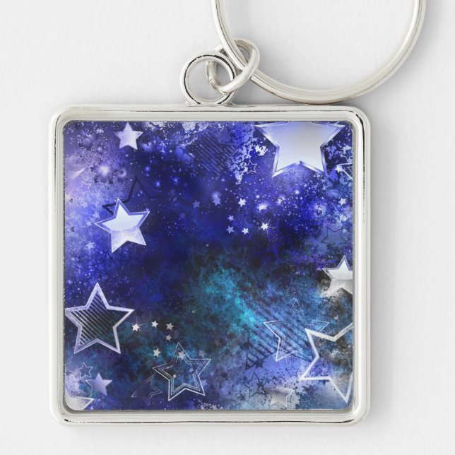 Space Background with Stars Key Ring (Front)