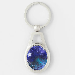 Space Background with Stars Key Ring