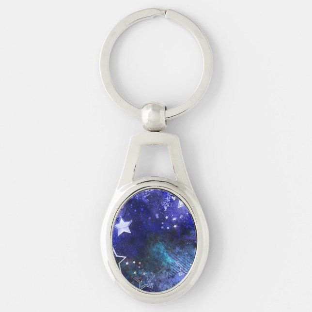 Space Background with Stars Key Ring (Front)