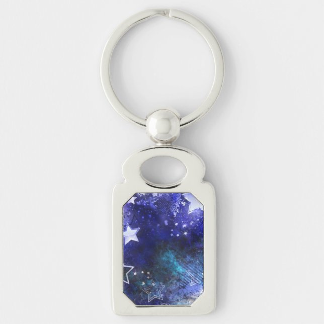 Space Background with Stars Key Ring (Front)