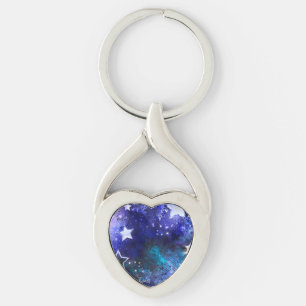 Space Background with Stars Key Ring