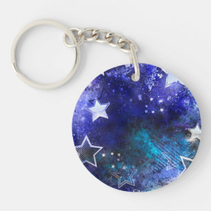 Space Background with Stars Key Ring