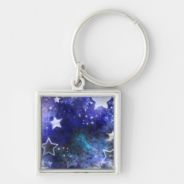 Space Background with Stars Key Ring (Front)