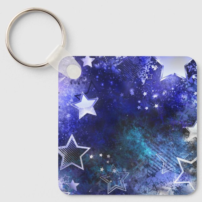Space Background with Stars Key Ring (Front)