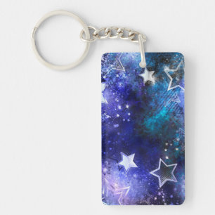 Space Background with Stars Key Ring