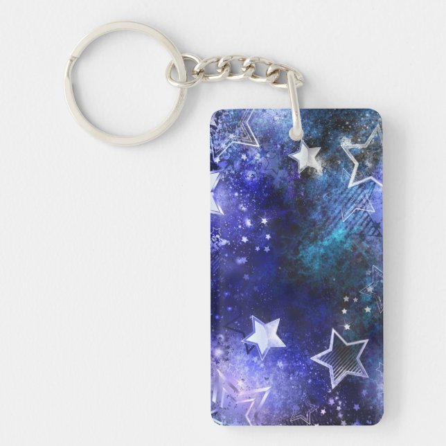 Space Background with Stars Key Ring (Front)