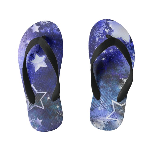 Space Background with Stars Kid's Flip Flops (Footbed)