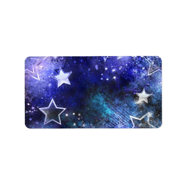 Space Background with Stars Label (Front)