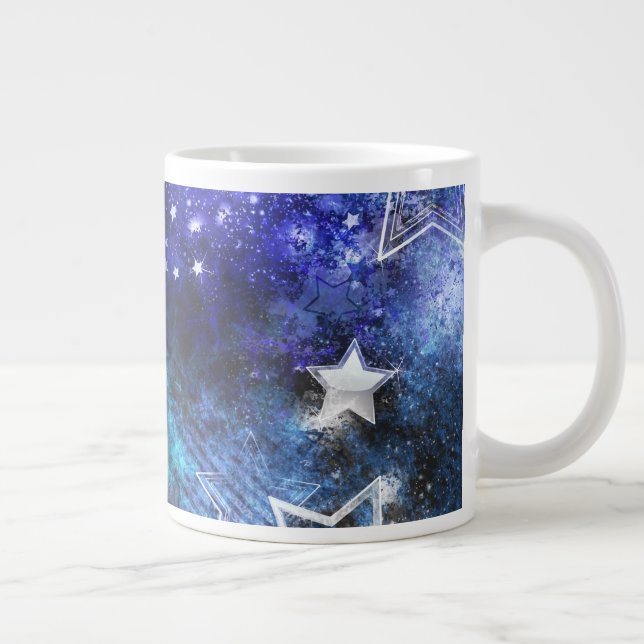 Space Background with Stars Large Coffee Mug (Right)