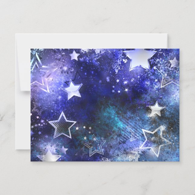 Space Background with Stars Magnetic Invitation (Front)