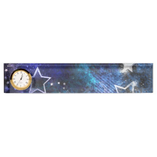 Space Background with Stars Nameplate