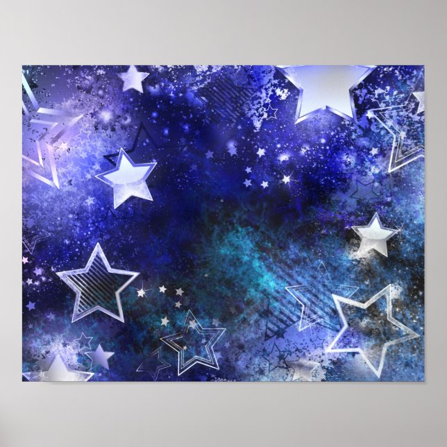 Space Background with Stars Poster (Front)