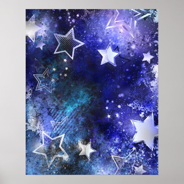 Space Background with Stars Poster (Front)