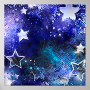 Space Background with Stars Poster