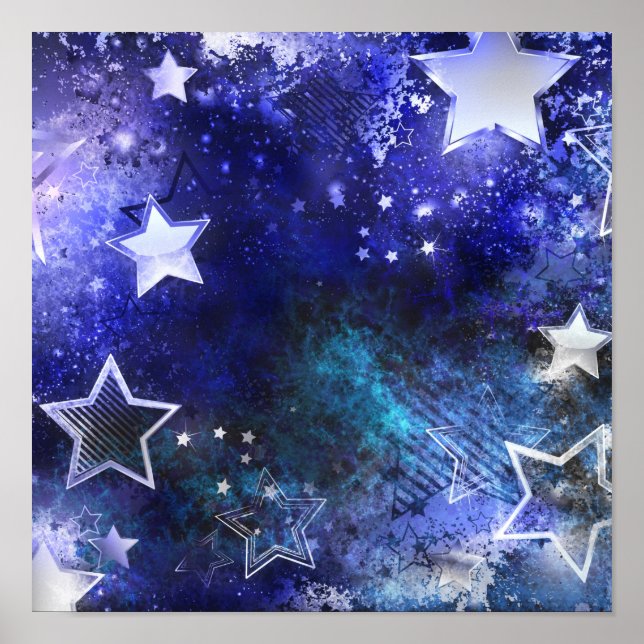Space Background with Stars Poster (Front)