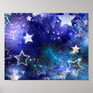 Space Background with Stars Poster