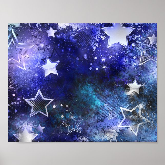 Space Background with Stars Poster (Front)