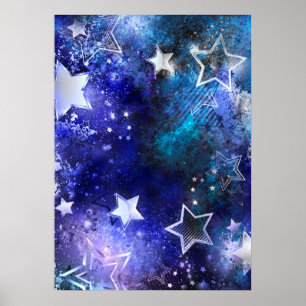 Space Background with Stars Poster