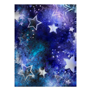 Space Background with Stars Poster