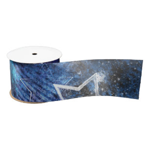 Space Background with Stars Satin Ribbon