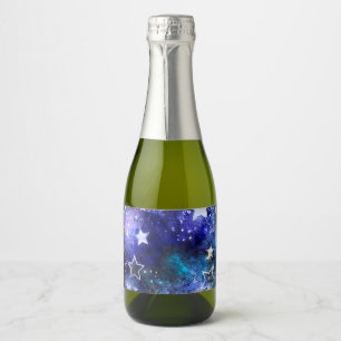 Space Background with Stars Sparkling Wine Label