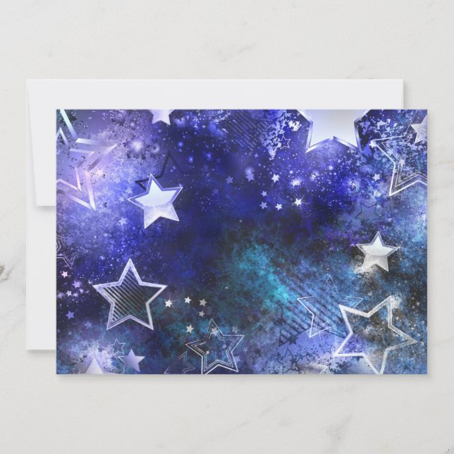 Space Background with Stars Thank You Card (Front)