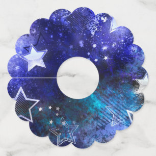 Space Background with Stars Wine Glass Tag