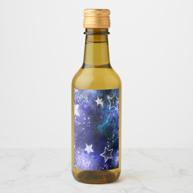 Space Background with Stars Wine Label (Front)