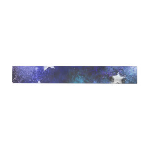 Space Background with Stars Wraparound Address Label