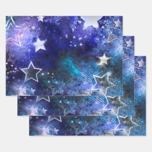 Space Background with Stars Wrapping Paper Sheet