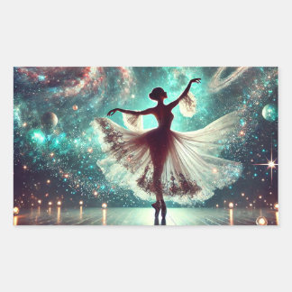 Space ballerina rectangular sticker