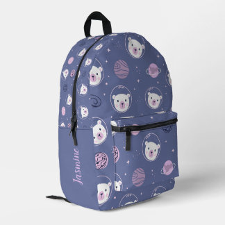 Space Bears Personalised Printed Backpack