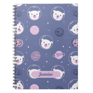 Space Bears Personalised Spiral Notebook