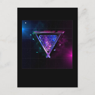 Space Billard Player Pool 8 Ball Postcard