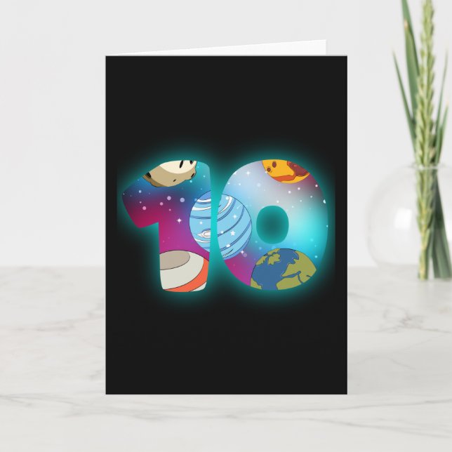SPACE BIRTHDAY 10 10th Birthday Boy 10 Year Old Card (Front)