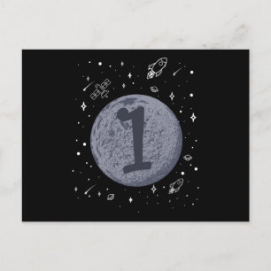 SPACE BIRTHDAY 1 1st Birthday Toddler 1 Year Old Postcard