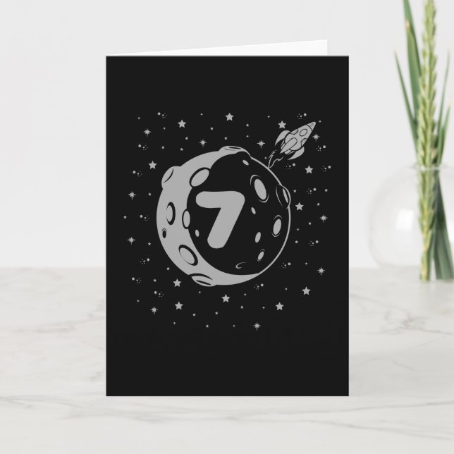 SPACE BIRTHDAY 7 7th Birthday Boy 7 Year Old Card (Front)