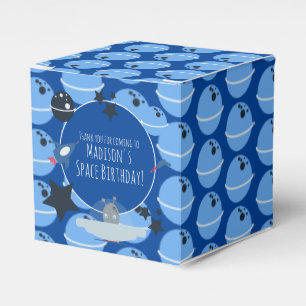 Space Birthday Alien Themed Blue Favour Box